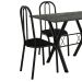 Conjunto de Mesa Miame 110 cm com 4 Cadeiras Madri Preto e Preto Liso