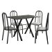 Conjunto de Mesa Miame 110 cm com 4 Cadeiras Madri Preto e Vegetale