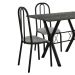 Conjunto de Mesa Miame 110 cm com 4 Cadeiras Madri Preto e Vegetale