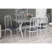 Conjunto de Mesa Miame 150 cm com 6 Cadeiras Madri Branco e Mesclado Petróleo