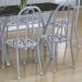Conjunto de Mesa Miame com 6 Cadeiras Madri Branco Prata e Branco Floral