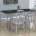 Conjunto de Mesa Miame com 6 Cadeiras Madri Branco Prata e Branco Floral