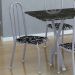 Conjunto de Mesa Miame com 6 Cadeiras Madri Branco Prata e Preto Floral