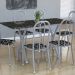 Conjunto de Mesa Miame com 6 Cadeiras Madri Branco Prata e Preto Floral