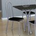 Conjunto de Mesa Miame com 6 Cadeiras Madri Branco Prata e Preto Liso