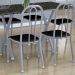 Conjunto de Mesa Miame com 6 Cadeiras Madri Branco Prata e Preto Liso