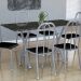 Conjunto de Mesa Miame com 6 Cadeiras Madri Branco Prata e Preto Liso
