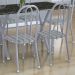 Conjunto de Mesa Miame com 6 Cadeiras Madri Branco Prata e Preto Listrado