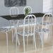 Conjunto de Mesa Miame com 6 Cadeiras Madri Branco e Branco Floral