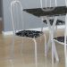Conjunto de Mesa Miame com 6 Cadeiras Madri Branco e Preto Floral
