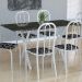 Conjunto de Mesa Miame com 6 Cadeiras Madri Branco e Preto Floral
