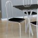 Conjunto de Mesa Miame com 6 Cadeiras Madri Branco e Preto Liso