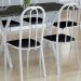 Conjunto de Mesa Miame com 6 Cadeiras Madri Branco e Preto Liso