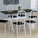 Conjunto de Mesa Miame com 6 Cadeiras Madri Branco e Preto Liso