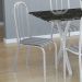 Conjunto de Mesa Miame com 6 Cadeiras Madri Branco e Preto Listrado