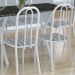 Conjunto de Mesa Miame com 6 Cadeiras Madri Branco e Preto Listrado