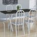 Conjunto de Mesa Miame com 6 Cadeiras Madri Branco e Preto Listrado
