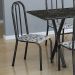 Conjunto de Mesa Miame com 6 Cadeiras Madri Preto Prata e Branco Floral