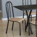 Conjunto de Mesa Miame com 6 Cadeiras Madri Preto Prata e Nature Bege
