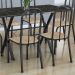 Conjunto de Mesa Miame com 6 Cadeiras Madri Preto Prata e Nature Bege