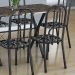 Conjunto de Mesa Miame com 6 Cadeiras Madri Preto Prata e Preto Floral