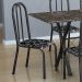 Conjunto de Mesa Miame com 6 Cadeiras Madri Preto Prata e Preto Floral