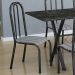 Conjunto de Mesa Miame com 6 Cadeiras Madri Preto Prata e Preto Listrado