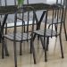 Conjunto de Mesa Miame com 6 Cadeiras Madri Preto Prata e Preto Listrado