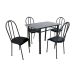 Conjunto de Mesa com 4 Cadeiras Genebra Preto