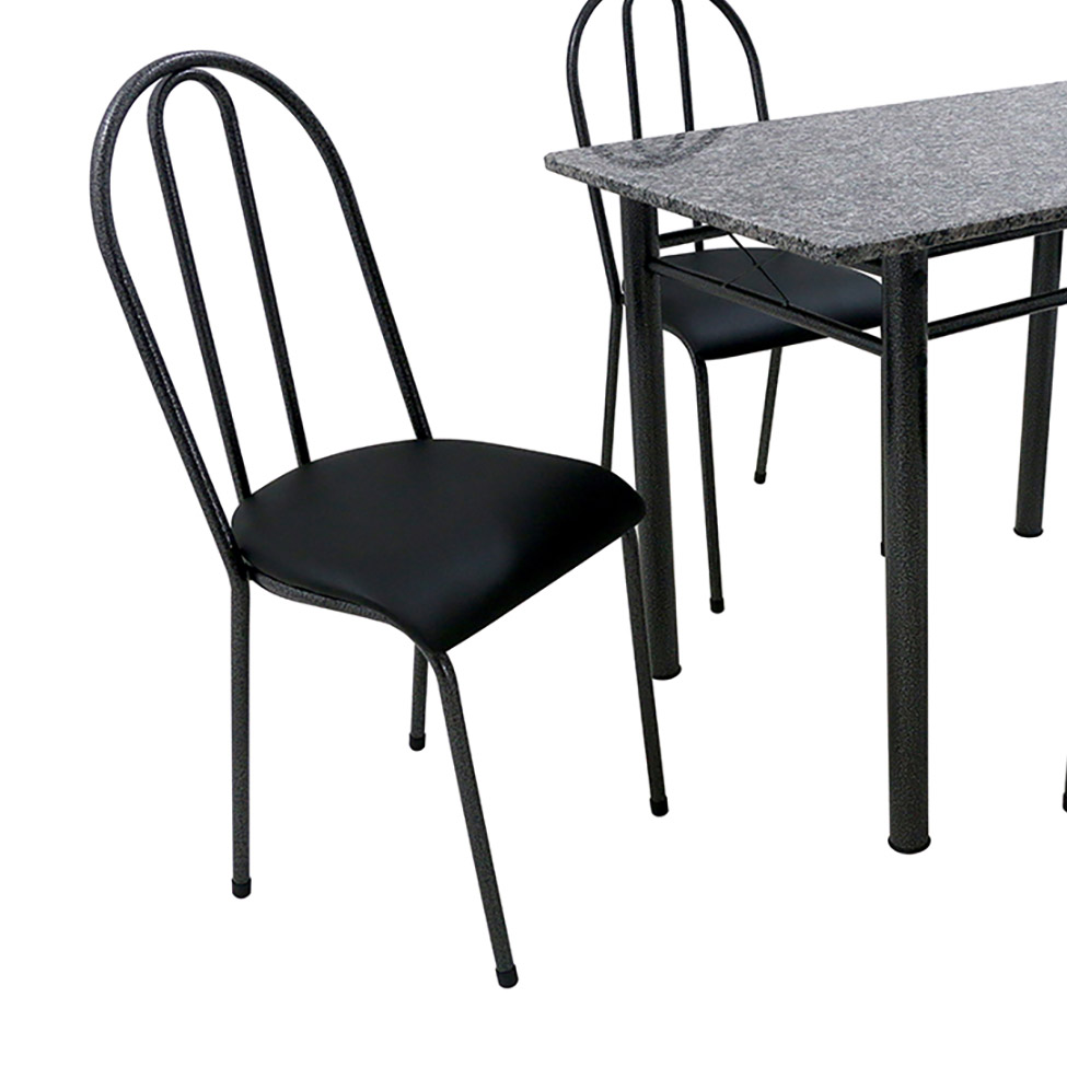 Conjunto de Mesa com 4 Cadeiras Genebra Preto