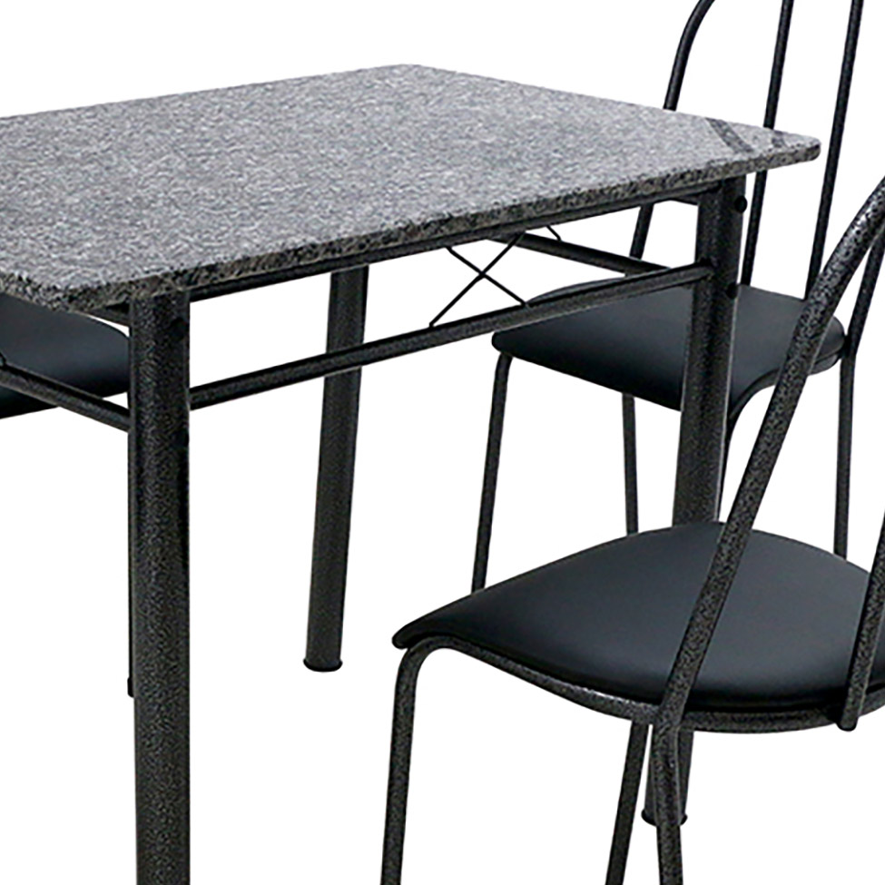 Conjunto de Mesa com 4 Cadeiras Genebra Preto