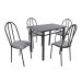 Conjunto de Mesa com 4 Cadeiras Genebra Preto Listrado