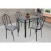 Conjunto de Mesa com 4 Cadeiras Genebra Preto Listrado
