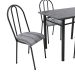 Conjunto de Mesa com 4 Cadeiras Genebra Preto Listrado