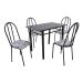 Conjunto de Mesa com 4 Cadeiras Genebra Preto e Branco