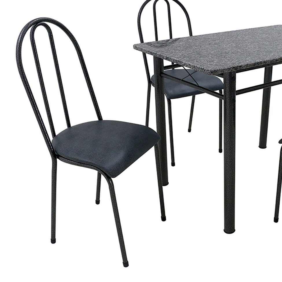 Conjunto de Mesa com 4 Cadeiras Genebra Preto e Petróleo