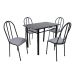 Conjunto de Mesa com 4 Cadeiras Genebra Preto e Vegetale