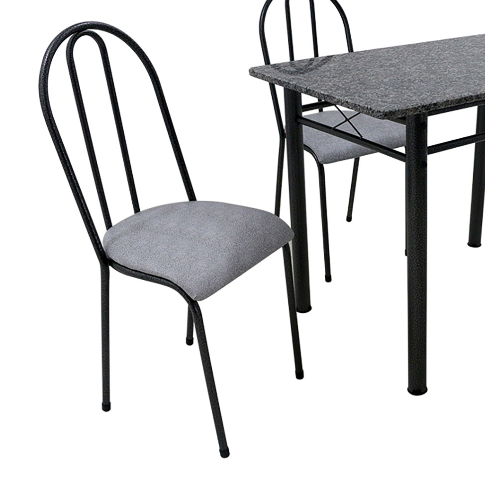 Conjunto de Mesa com 4 Cadeiras Genebra Preto e Vegetale