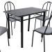 Conjunto de Mesa com 4 Cadeiras Genebra Preto e Vegetale