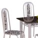 Conjunto de Mesa com 6 Cadeiras Granada Branco Liso e Branco Floral