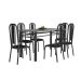 Conjunto de Mesa com 6 Cadeiras Granada Preto Liso GR