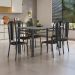 Conjunto de Mesa com 6 Cadeiras Granada Preto Liso GR