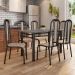 Conjunto de Mesa com 6 Cadeiras Granada Preto e Natural Bege GR