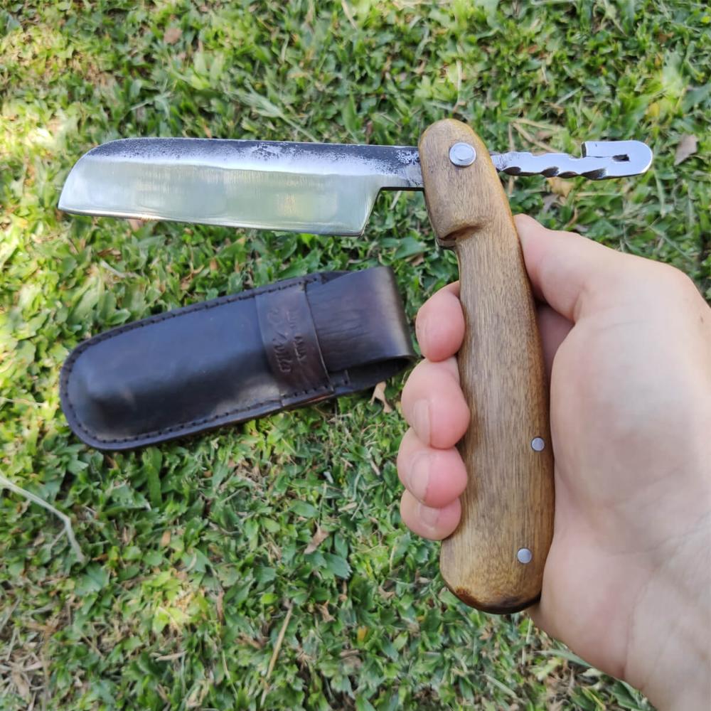 Navalha para Barba de Barbeiro Reta Retrátil Artesanal 6' D'