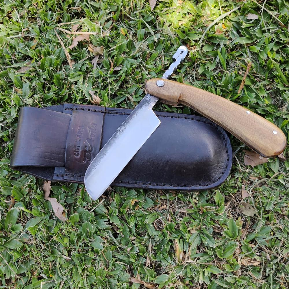 Navalha para Barba de Barbeiro Reta Retrátil Artesanal 6' D'