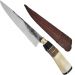 2 Facas Modelo Tesoura de Tosquia Artesanal 7' Gaúcha Churrasco Carbono 1070 Chifre Madeira Osso
