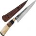 2 Facas Modelo Tesoura de Tosquia Artesanal 7' Gaúcha Churrasco Carbono 1070 Chifre Madeira Osso