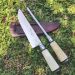 Conjunto Faca Para Churrasco 8" E Chaira Estriada Cutelaria Facas Gaucha Cabo De Osso