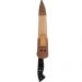 Facão Faca Churrasco 10'' Aço Carbono 1070 Full Tang Listrado Cabo Chifre Escuro