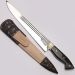 Facão Faca Churrasco 10'' Aço Carbono 1070 Full Tang Listrado Cabo Chifre Escuro